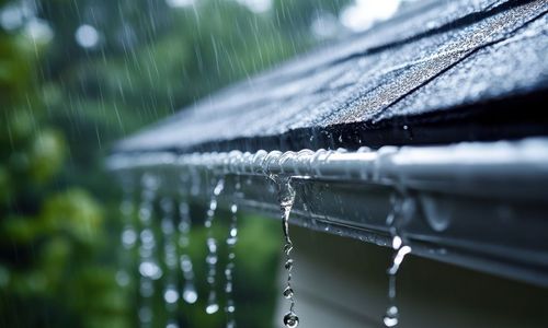 istock/953167560 Das Foto zeigt eine Regenrinne, die überläuft